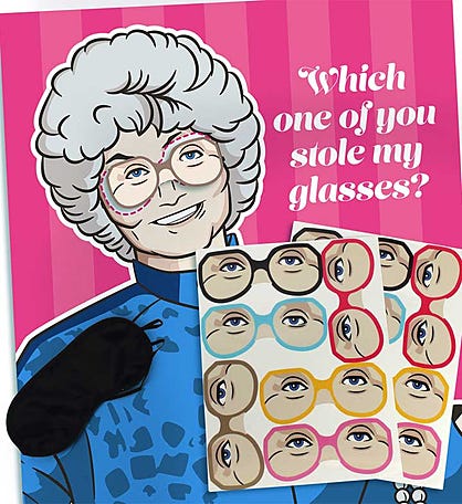 Golden Girls Pin-the-glasses On Sophia Party Game